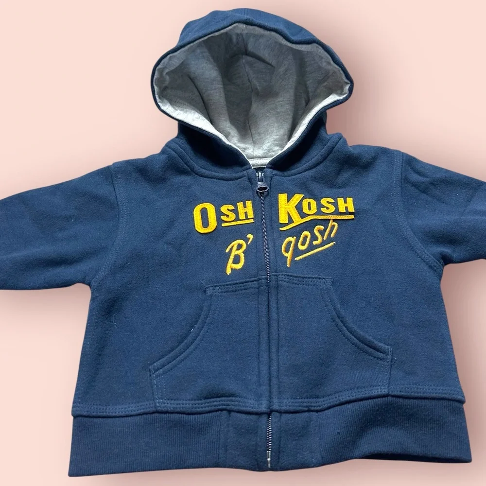 Baby OshKosh B'gosh Navy Blue Zip-Up Hoodie Sweatshirt